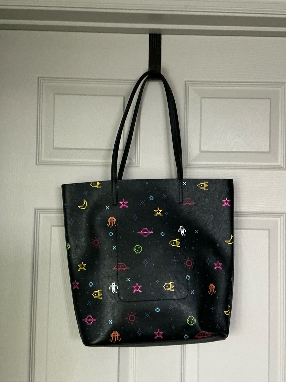 henri bendel Black Pixel Space Print Tote